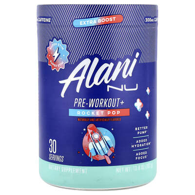 Предтренировочная добавка Pre-Workout+, Rocket Pop, 13.8 oz (392 g)