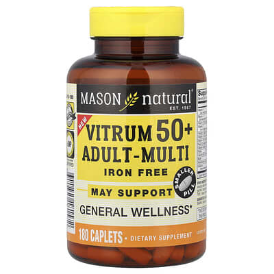 Vitrum 50+ Adult-Multi, Iron Free, 180 Caplets