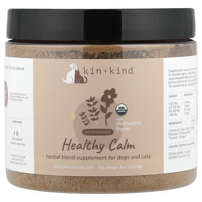 Kin+Kind Healthy Calm с ромашкой и тимьяном для собак и кошек 8 oz