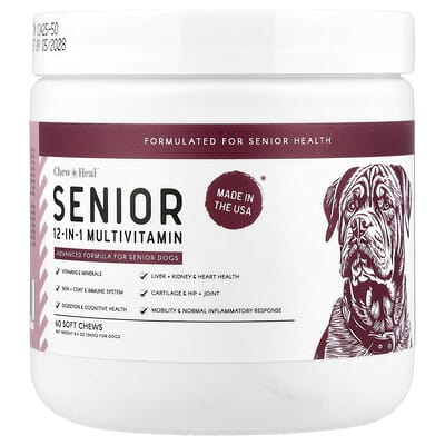 Senior 12-in-1 Multivitamin, For Dogs, 60 Soft Chews, 8.4 oz (240 g)