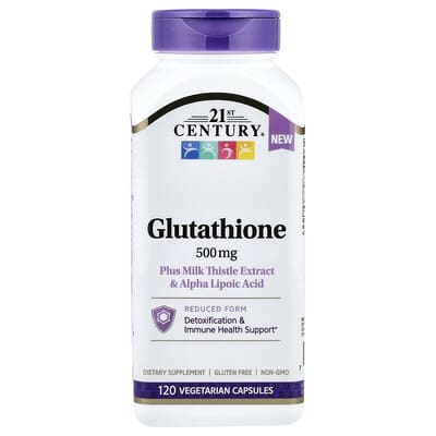 21st Century Экстракт чертополоха и альфа-липоевой кислоты Glutathione Plus, 120 Vegetarian Capsules
