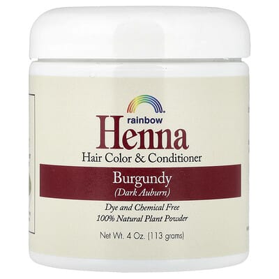 Хна, краска для волос и кондиционер, Burgundy (Dark Auburn), 4 oz (113 g)