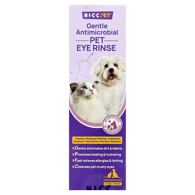 HICC Pet Антисептический раствор для глаз домашних животных, для собак и кошек, 5.1 fl oz (150 ml)