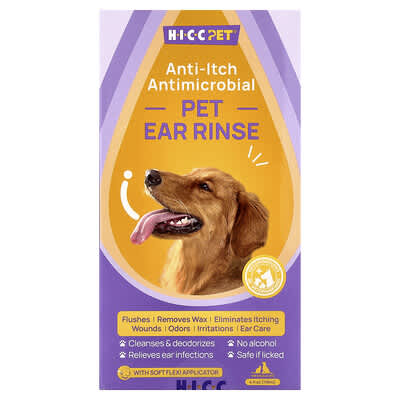 Очищающий раствор для ушей домашних животных HICC Pet, 4 fl oz (118 ml)