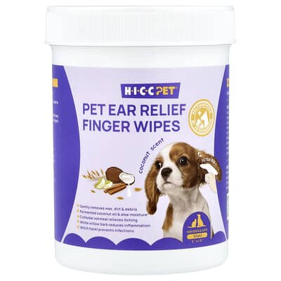 Влажные салфетки для ушей HICC Pet Coconut 50 Pieces