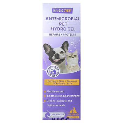 HICC Pet Антибактериальный гидрогель для домашних животных, для собак и кошек, 3.4 fl oz (100 ml)