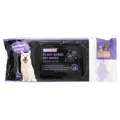 Влажные салфетки для домашних животных HICC Pet, для собак и кошек, с ароматом розы, 100 шт.