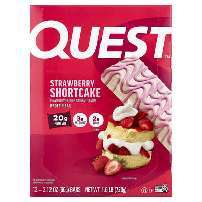Протеиновый батончик, Strawberry Shortcake, 12 шт., по 2.12 oz (60 g) каждый