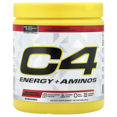 C4® Energy + Aminos, Fruit Punch, 9 oz (255 g)