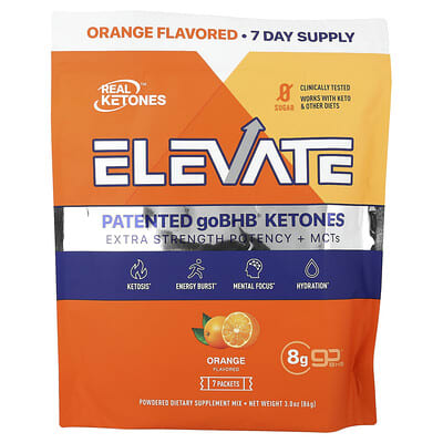 Elevate, Orange, 7 Packets, 0.43 oz (12.3 g) Each