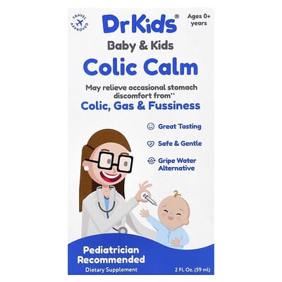 Детские витамины DrKids Colic Calm, 2 fl oz (59 ml)