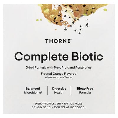 Thorne Complete Biotic, Frosted Orange, 30 стик-пакетов, 0.04 oz (1 g) каждый