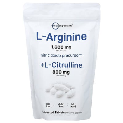 Micro Ingredients L Arginine + L-Citrulline, 240 таблеток