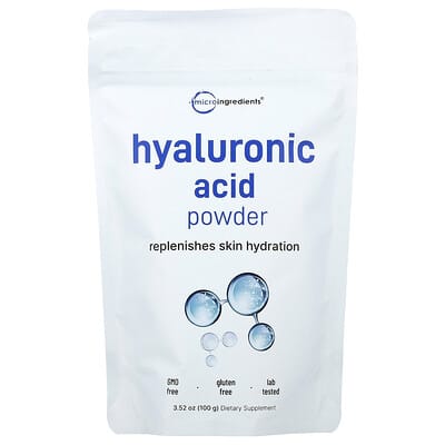 Micro Ingredients порошок гиалуроновой кислоты, 3.52 oz (100 g)