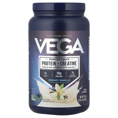 Протеин Vega Plant-Based Performance Protein + Creatine Creamy Vanilla 2 lb 1.9 oz (960 g)