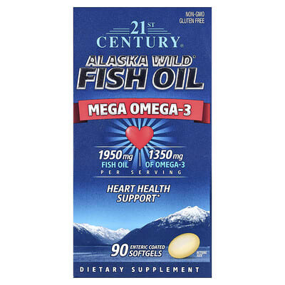 Рыбий жир Alaska Wild® Fish Oil, Mega Omega 3, 90 мягких капсул