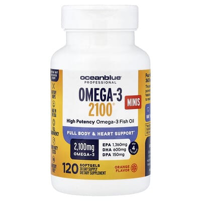 OceanBlue Omega-3 2100® Minis, High Potency, Orange, 120 мягких капсул