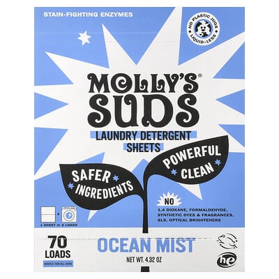 Листы для стирки Molly's Suds Ocean Mist 35 шт.