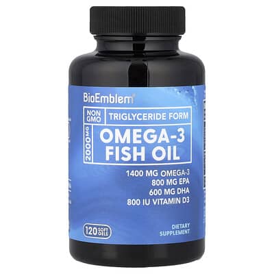 Рыбий жир Omega-3 BioEmblem, 120 мягких капсул