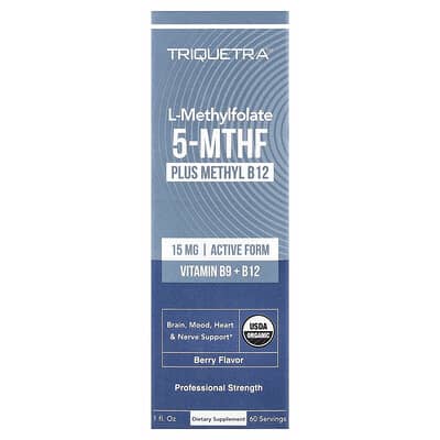 L-Methylfolate 5-MTHF Plus Methyl B12, Berry, 1 fl oz