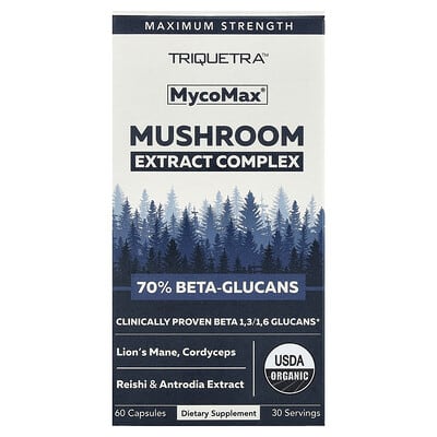 Комплекс экстракта грибов MycoMax®, Maximum Strength, 60 капсул