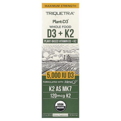 Plant-D3® Whole Food D3+ K2, 1 fl oz (30 ml)