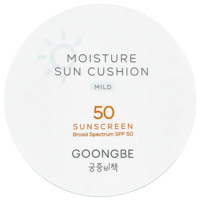 Солнцезащитный крем Goongbe Moisture Sun Cushion, Mild, SPF 50, 0.49 oz (14 g)