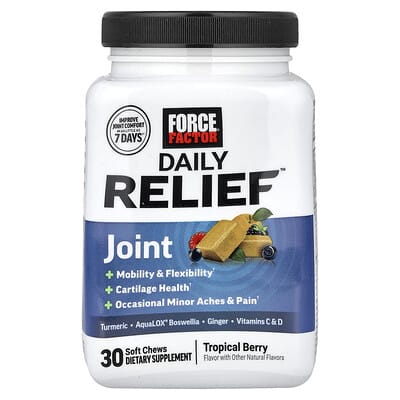 Force Factor Daily Relief™, Tropical Berry, 30 жевательных таблеток