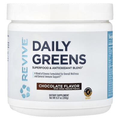 Суперфуд Revive Daily Greens, Chocolate, 9.17 oz (260 g)