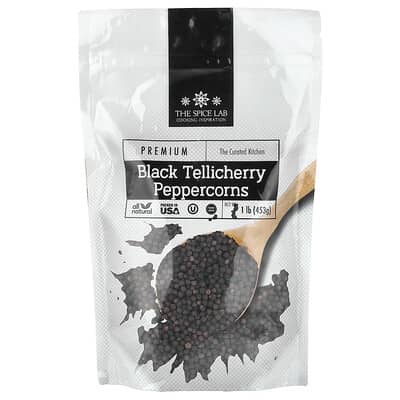 Черный перец горошком The Spice Lab Black Tellicherry Peppercorns 1 lb (453 g)