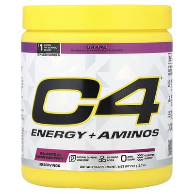 C4® Energy + Aminos, Grape, 8.7 oz (246 g)