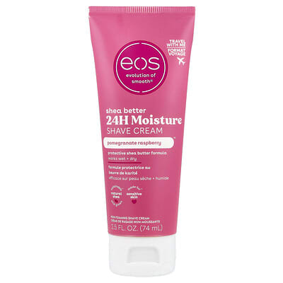 Shea Better, крем для бритья 24H увлажнение, гранат и малина, 2.5 fl oz (74 ml)