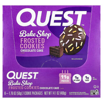Quest Nutrition печенье Bake Shop Frosted Cookies, Chocolate Cake, 8 упаковок