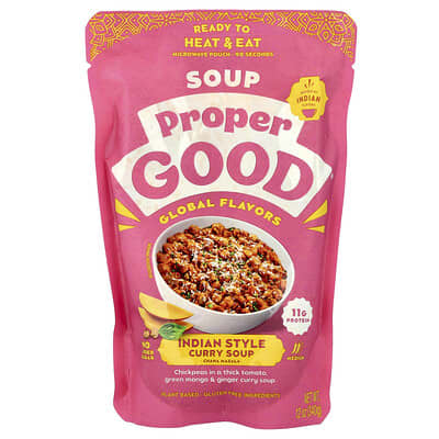 Ready To Heat & Eat, Indian Style Curry Soup, Chana Masala, Medium, 12 oz (340 g)