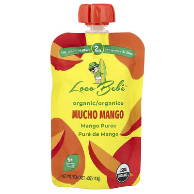 Органическое пюре Loco Bebe Mucho Mango, 113 g