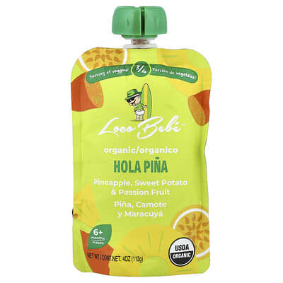 Organic Puree, 6+ Months, Hola Pina, 4 oz (113 g)