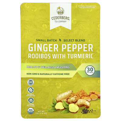 Чай Ginger Pepper Rooibos с Turmeric, Caffeine Free, 75 g