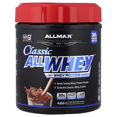 ALLMAX CLASSIC ALLWHEY® протеин из сыворотки, шоколад, 0.9 lbs (425 g)