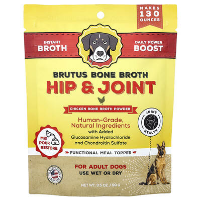 Порошок из куриного костного бульона Brutus Bone Broth для собак, 3.5 oz (99 g)