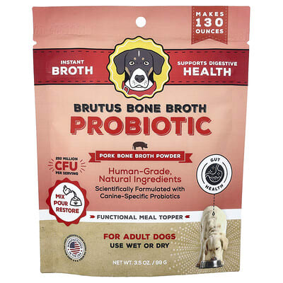 Brutus Bone Broth Пробиотик порошок из костного бульона для собак 3.5 oz (99 g)