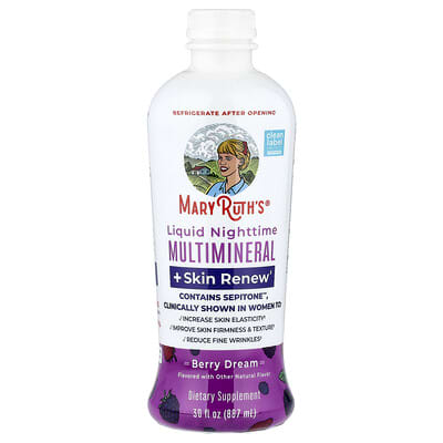 Мультиминеральный напиток Liquid Nighttime + Skin Renew, Berry Dream, 30 fl oz (887 ml)
