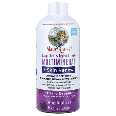 Мультиминеральный напиток Liquid Nighttime + Skin Renew, Berry Dream, 15.22 fl oz (450 ml)