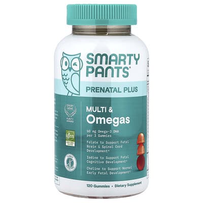 Prenatal Plus, Multi & Omegas Gummies, Orange and Strawberry Lemonade, 120 жевательных таблеток