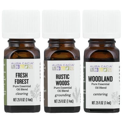 A Walk In The Woods Kit, Pure Essential Oil Blends, 3 Bottles, 0.25 fl oz (7.4 ml) Each