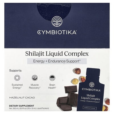 Жидкий комплекс Shilajit, фундучный какао, 26 пакетиков по 10 ml
