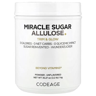 Codeage Miracle Sugar Allulose Powder, без вкуса, 35.27 oz (1 kg)