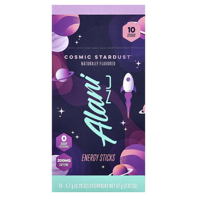 Energy Drink Mix Sticks, Cosmic Stardust, 10 Sticks, 0.17 oz (4.88 g) Each