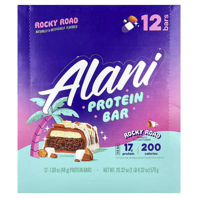Протеиновый батончик Alani Nu Rocky Road, 12 шт., 1.69 oz (48 g) каждый