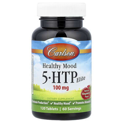 Healthy Mood, 5-HTP Elite, Natural Raspberry, 100 mg, 120 Tablets (50 mg per Tablet)