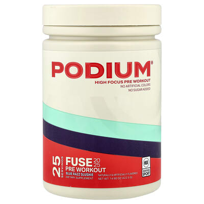 Fuse 2025 Pre Workout, Blue Razz Slushie, 14.9 oz (422.5 g)